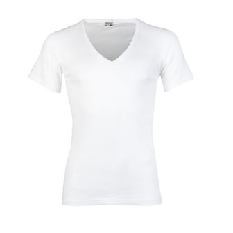 Heren T-shirt met diepe V-hals M3000 Wit