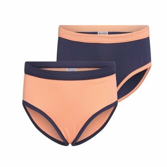 2-Pack Mix&amp;Match Meisjes slips Zalm/D.Blauw