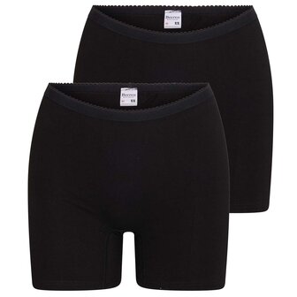2-pack Dames boxershort softly met lange pijp zwart