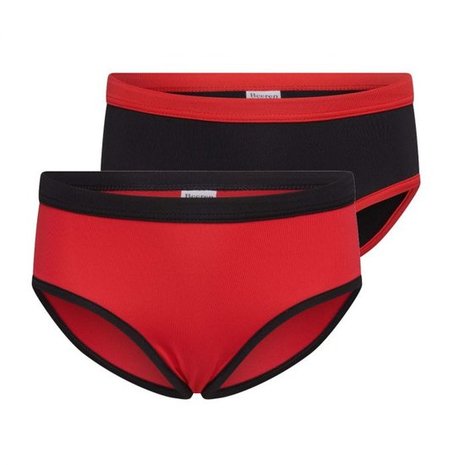 2-Pack Mix&Match Meisjes slips Rood/Zwart