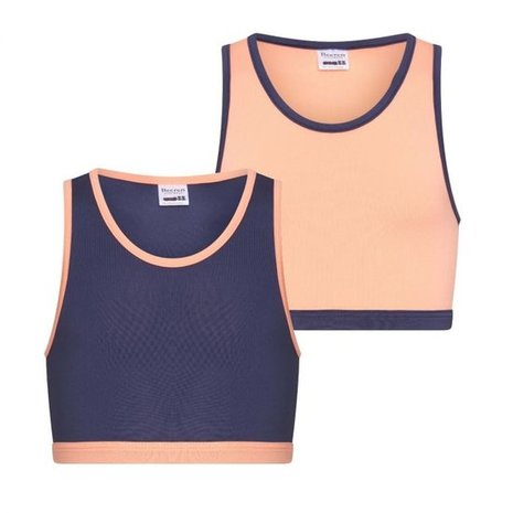 2-Pack Mix&Match Meisjes hesjes Zalm/D.Blauw