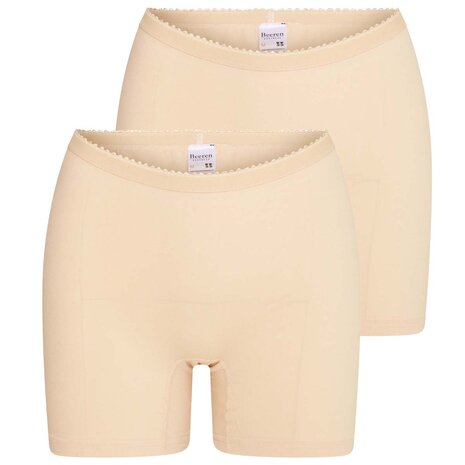 2-pack Dames boxershort softly met lange pijp Beige