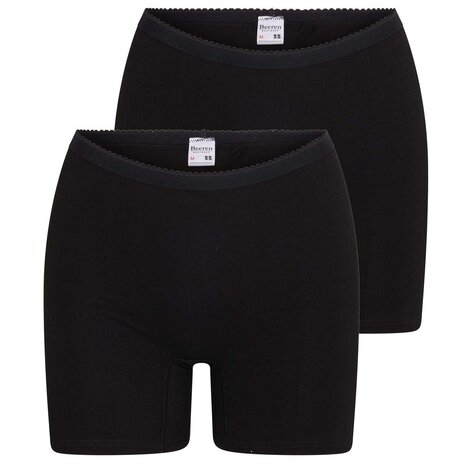 2-pack Dames boxershort softly met lange pijp zwart