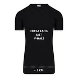 Extra lang Heren T-shirt met V-hals M3000 Zwart