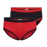 2-Pack Mix&Match Meisjes slips Rood/Zwart