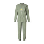 Lunatex dames pyjama badstof green