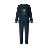 Lunatex dames pyjama badstof navy