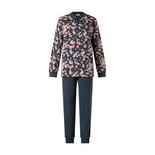 Lunatex dames pyjama aangeruwd interlock (in print top met uni broek)