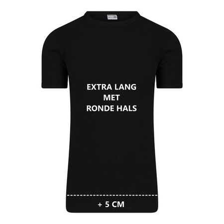 Extra lang heren T-shirt met O-hals M3000 Zwart