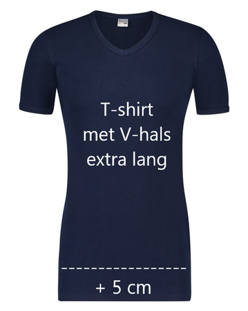 Extra lang Heren T-shirt met V-hals M3000 Marine