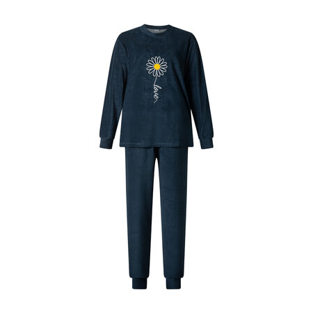 Lunatex dames pyjama badstof navy